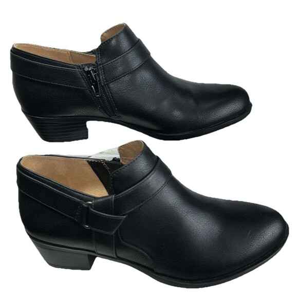 Women’s LifeStride Chelsea Style Ankle Boots Black Sz 6W Zipper Low Heel Arden - Picture 2 of 12